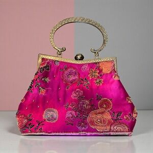 Vintage Elegant Floral Pink Handbag